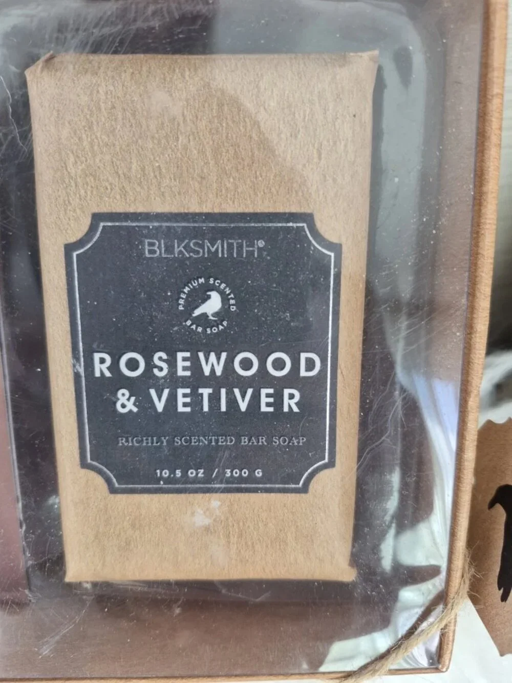 BLKSMITH PREMIUM ROSEWOOD & VETIVER MENS GIFT SET SOY CANDLE & BAR SOAP